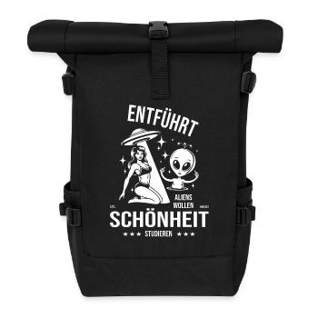 UFO – Schönheit entführt - Rolltop Rucksack - Schwarz - Vorne