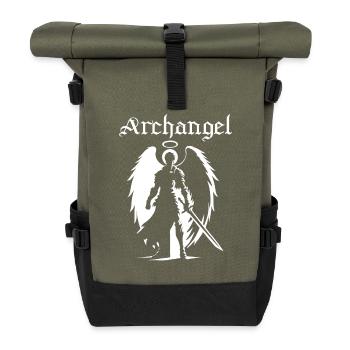 Erzengel - himmlischer Kämpfer - Rolltop Rucksack - Olive/Schwarz - Vorne