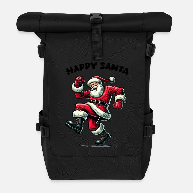 nikolaus happy santa - Rolltop Rucksack - Schwarz