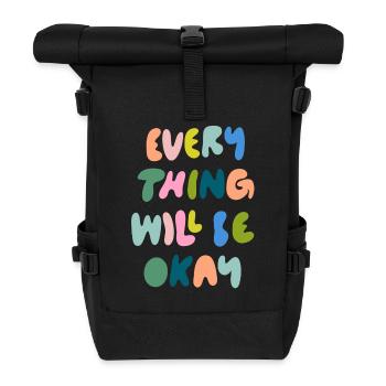 everything will be okay - Roll Top Backpack - black - Front