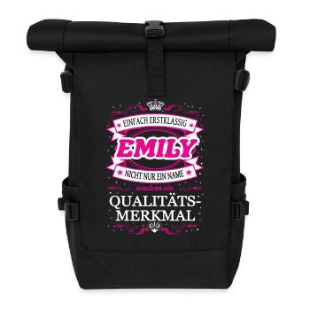 Quality Feature Emily Simply Top Notch Outfit - Roll Top Backpack - black - Front