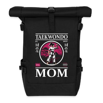Taekwondo Mom - Kampfsport Mutter Design - Rolltop Rucksack - Schwarz - Vorne
