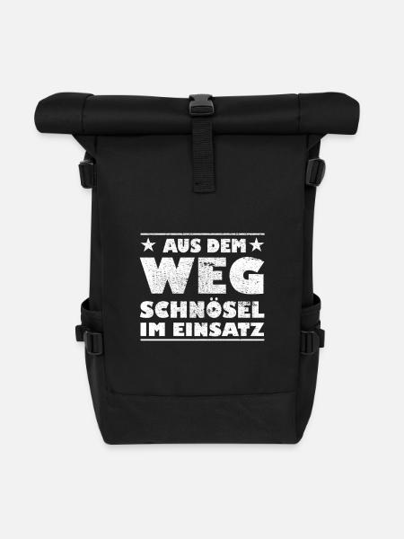 Aus dem Weg Schnösel im Einsatz Design - Rolltop Rucksack - Schwarz