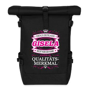 Qualitätsmerkmal Gisela einfach Erstklassig Outfit - Rolltop Rucksack - Schwarz - Vorne
