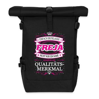 Qualitätsmerkmal Freja einfach Erstklassig Outfit - Rolltop Rucksack - Schwarz - Vorne