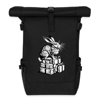 Lapin de Noël - Le lapin de Pâques fête Noël - Sac à dos roll top - noir - Devant