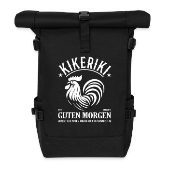 Kikeriki - Good Morning Design with the Rooster - Roll Top Backpack - black - Front
