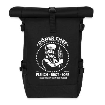 Döner Chef – For the true rotisserie fan - Roll Top Backpack - black - Front