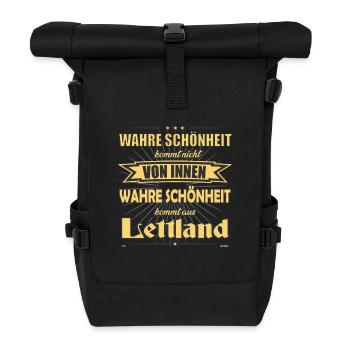 La vraie beauté vient de Lettonie Design - Sac à dos roll top - noir - Devant