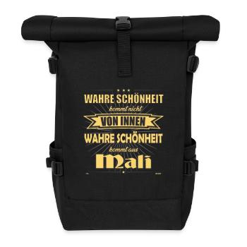 La vraie beauté vient de Mali Design - Sac à dos roll top - noir - Devant