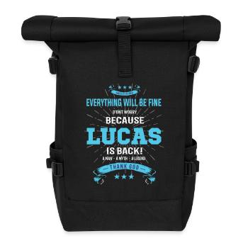 Everything will be fine Lucas Is back - Rolltop Rucksack - Schwarz - Vorne