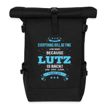 Everything will be fine Lutz Is back - Rolltop Rucksack - Schwarz - Vorne