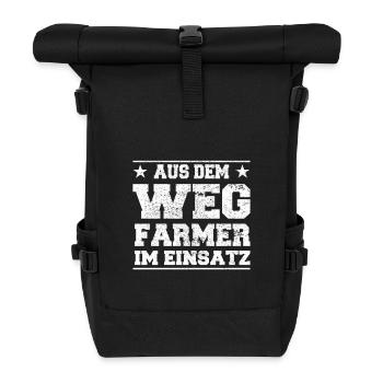 Out of the Way Farmer in Action Design - Roll Top Backpack - black - Front