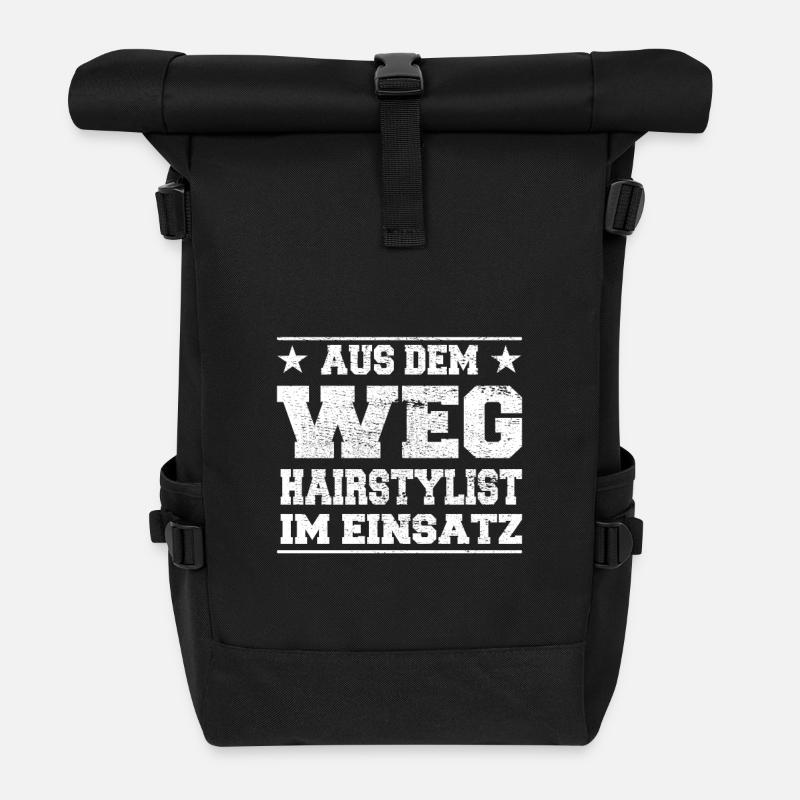 Coiffeur à l’écart en cours d’utilisation Design - Sac à dos roll top - noir