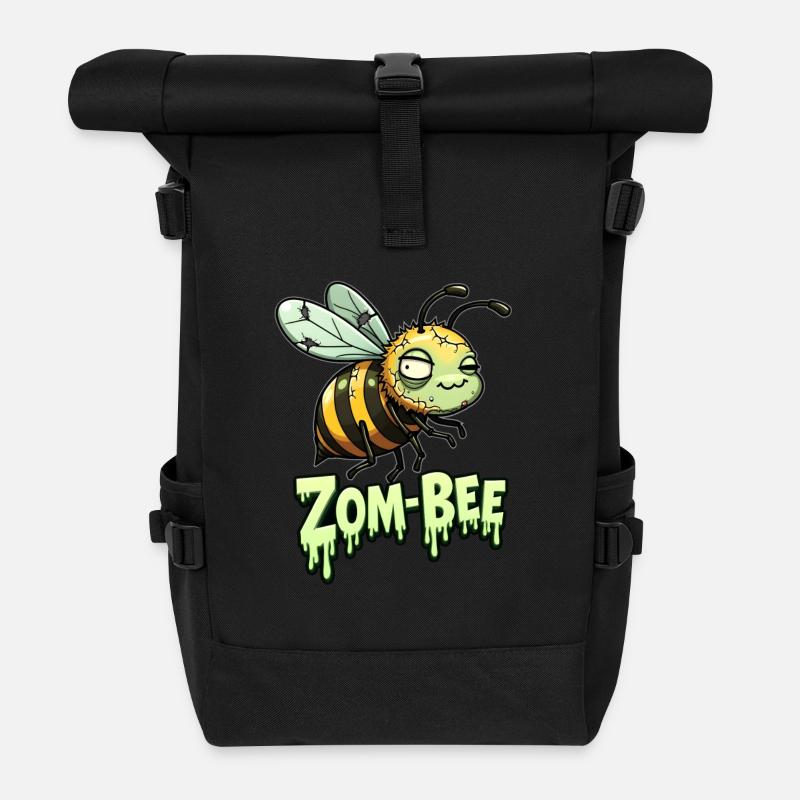 Zom-Bee - Biene als Zombie - Rolltop Rucksack - Schwarz