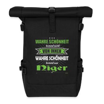Wahre Schönheit kommt aus Niger Design - Rolltop Rucksack - Schwarz - Vorne