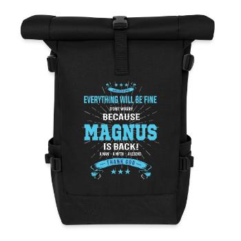Everything will be fine Magnus Is back - Rolltop Rucksack - Schwarz - Vorne