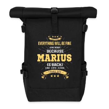 Everything will be fine Marius Is back - Rolltop Rucksack - Schwarz - Vorne
