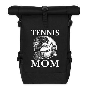 Tennis Mom Design - Tennis Player and Mom - Roll Top Backpack - black - Front