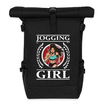 Jogging Girl – Laufen ist Leben! - Rolltop Rucksack - Schwarz - Vorne