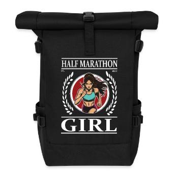 Half Marathon Girl – Run with heart and power - Roll Top Backpack - black - Front