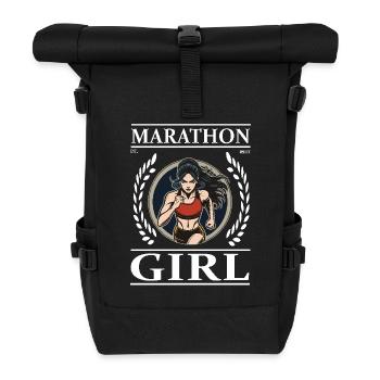 Marathon Girl – Running is Freedom - Roll Top Backpack - black - Front