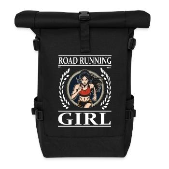 Road Running Girl – Freiheit auf der Straße - Rolltop Rucksack - Schwarz - Vorne