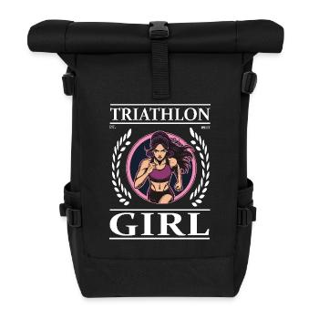 Triathlon Girl – Pour l’athlète d’endurance - Sac à dos roll top - noir - Devant
