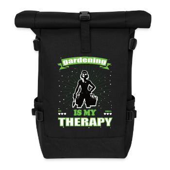 Gartenarbeit ist meine Therapie - Gartenfreunde - Rolltop Rucksack - Schwarz - Vorne