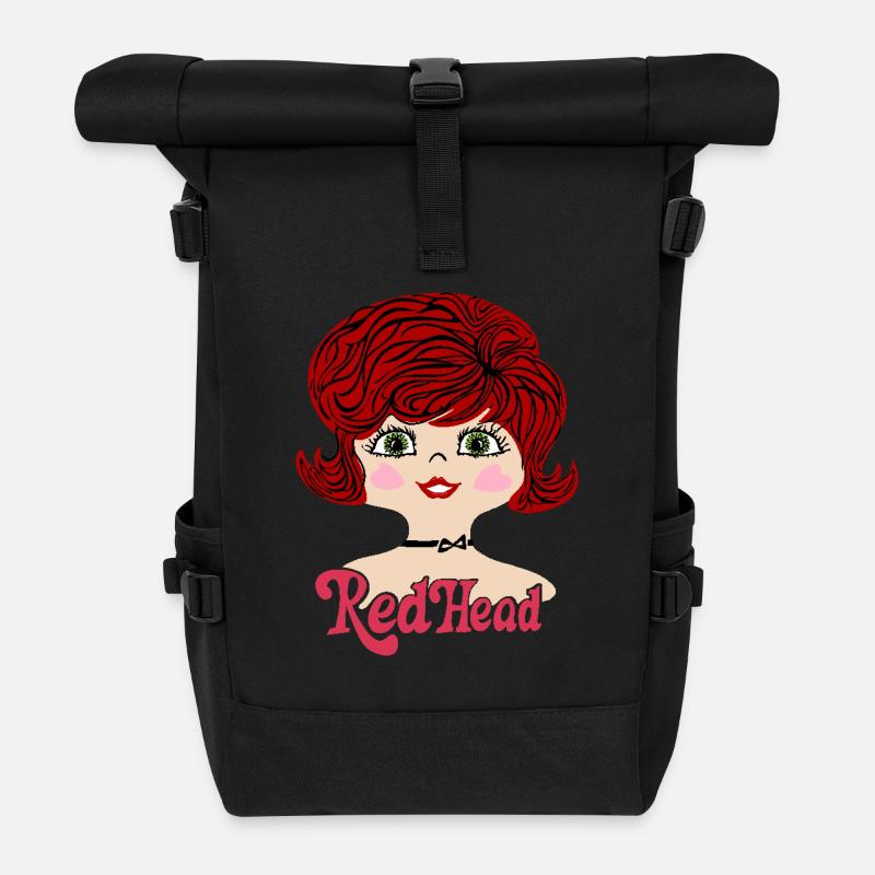 RedHead Rothaarig Vintage - Rolltop Rucksack - Schwarz