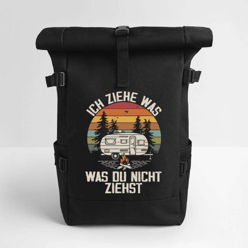 I pull what you don't pull Caravan Camper Roll Top Backpack