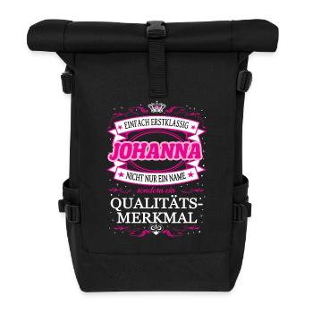 Qualitätsmerkmal Johanna einfach Erstklassig - Rolltop Rucksack - Schwarz - Vorne