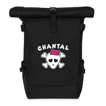 Piratin Chantal Design für Mädchen und Frauen - Rolltop Rucksack - Schwarz - Vorne