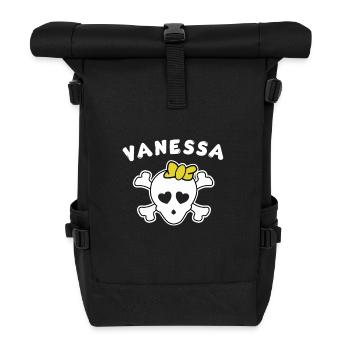 Pirate Vanessa, design for girls and women - Roll Top Backpack - black - Front