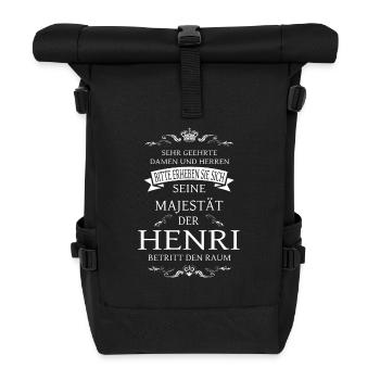 Seine Majestät der Henri betritt den Raum - Rolltop Rucksack - Schwarz - Vorne