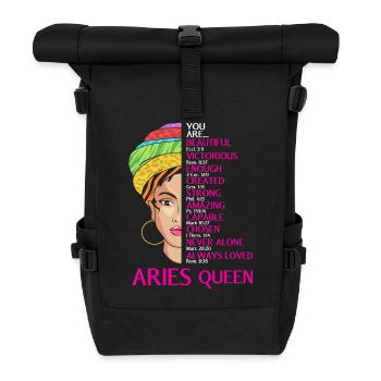 Sternzeichen Widder - Rolltop Rucksack - Schwarz - Vorne