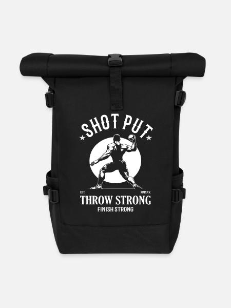 Kugelstoßen - Throw Strong, Finish Strong - Rolltop Rucksack - Schwarz