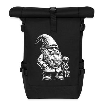 Schlüsselbund - Rolltop Rucksack - Schwarz - Vorne