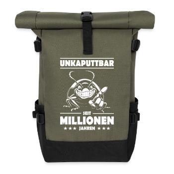 Kakerlake – Unkaputtbar seit Millionen Jahren - Rolltop Rucksack - Olive/Schwarz - Vorne