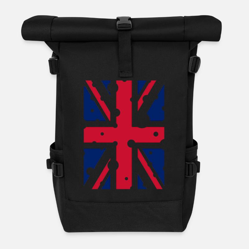 Englische Flagge - Rolltop Rucksack - Schwarz