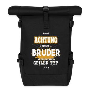 This brother is just a guy - Roll Top Backpack - black - Front