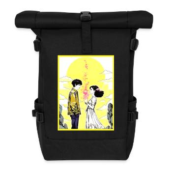 Liebendes Paar - Rolltop Rucksack - Schwarz - Vorne