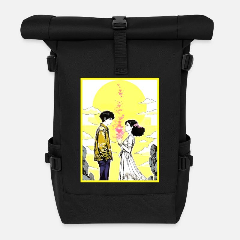 Liebendes Paar - Rolltop Rucksack - Schwarz
