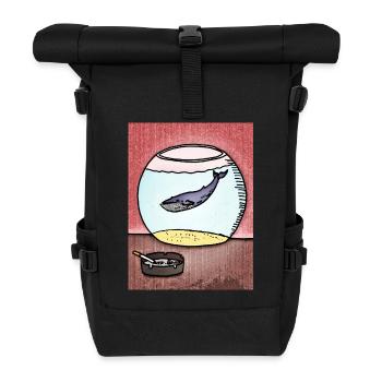 Wal im Aquarium - Rolltop Rucksack - Schwarz - Vorne