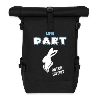 Dart Oster Outfit Dartspieler Ostern Darten - Rolltop Rucksack - Schwarz - Vorne