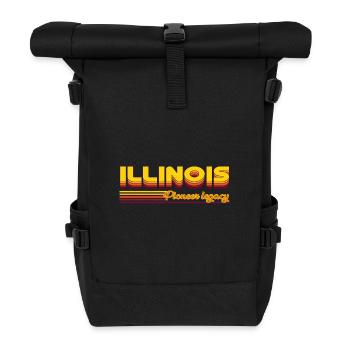 cooles Illinois USA Bundesstaaten Design - Rolltop Rucksack - Schwarz - Vorne