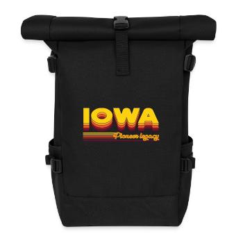 cooles Iowa USA Bundesstaaten Design - Rolltop Rucksack - Schwarz - Vorne