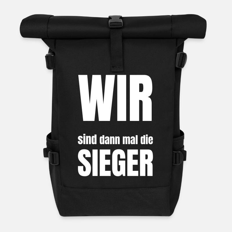 WIR sind dann mal der Sieger - Rolltop Rucksack - Schwarz