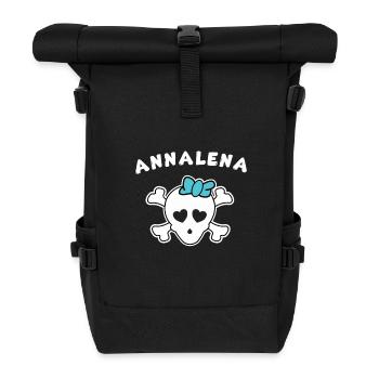 Piratin Annalena Design für Mädchen und Frauen - Rolltop Rucksack - Schwarz - Vorne