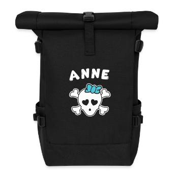 Piratin Anne Design für Mädchen und Frauen - Rolltop Rucksack - Schwarz - Vorne